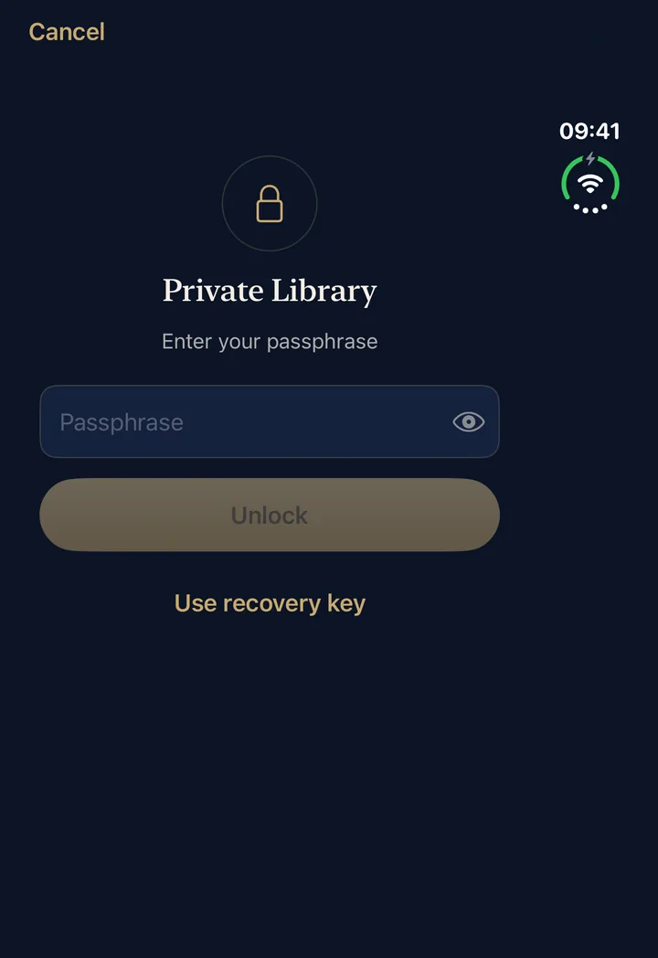 The Lumenkeep lock screen on the iPhone Duo cover screen, after folding.